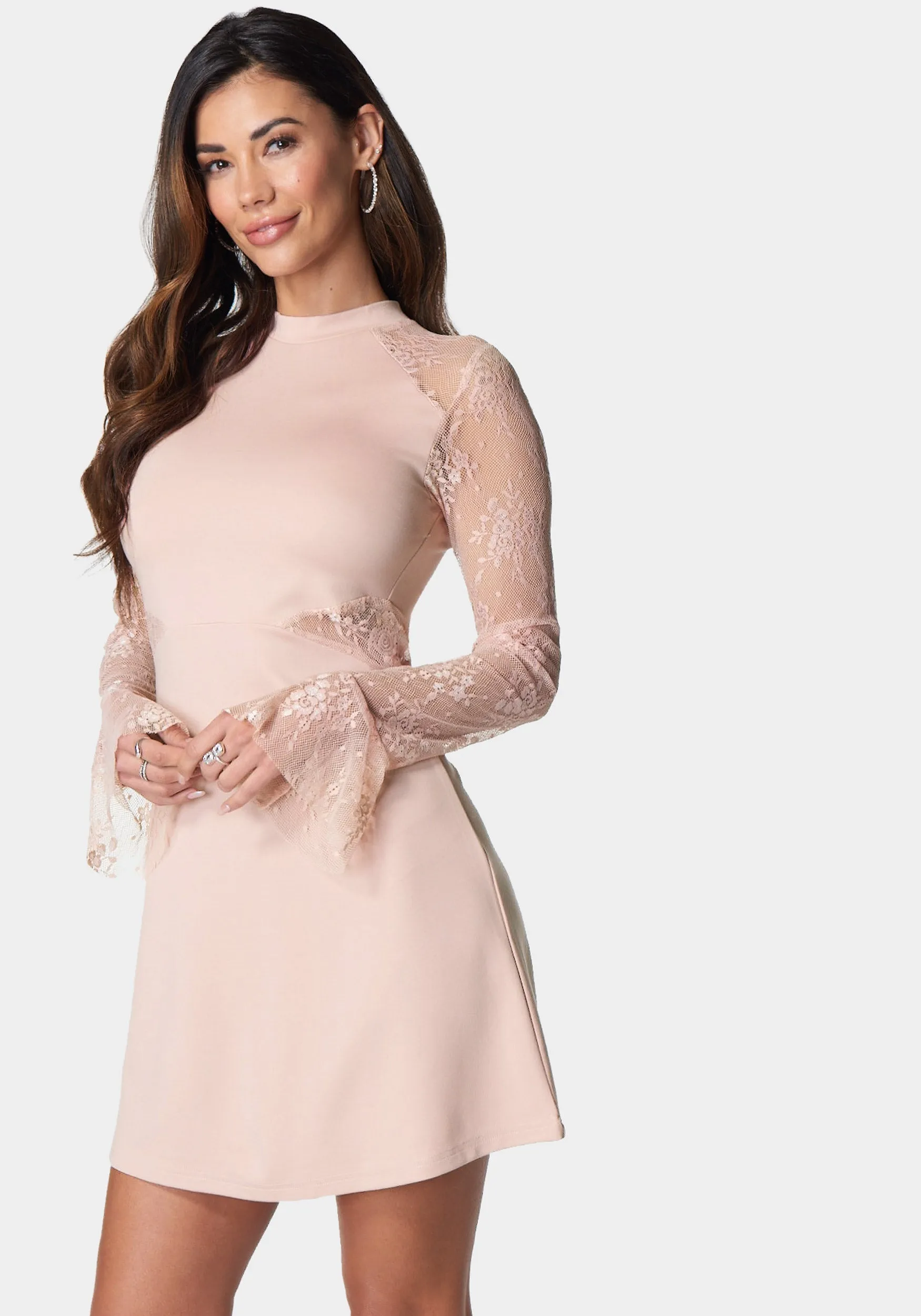 Lace Bell Sleeve Cutout Dress sold by Bebe product image thumbnail 2