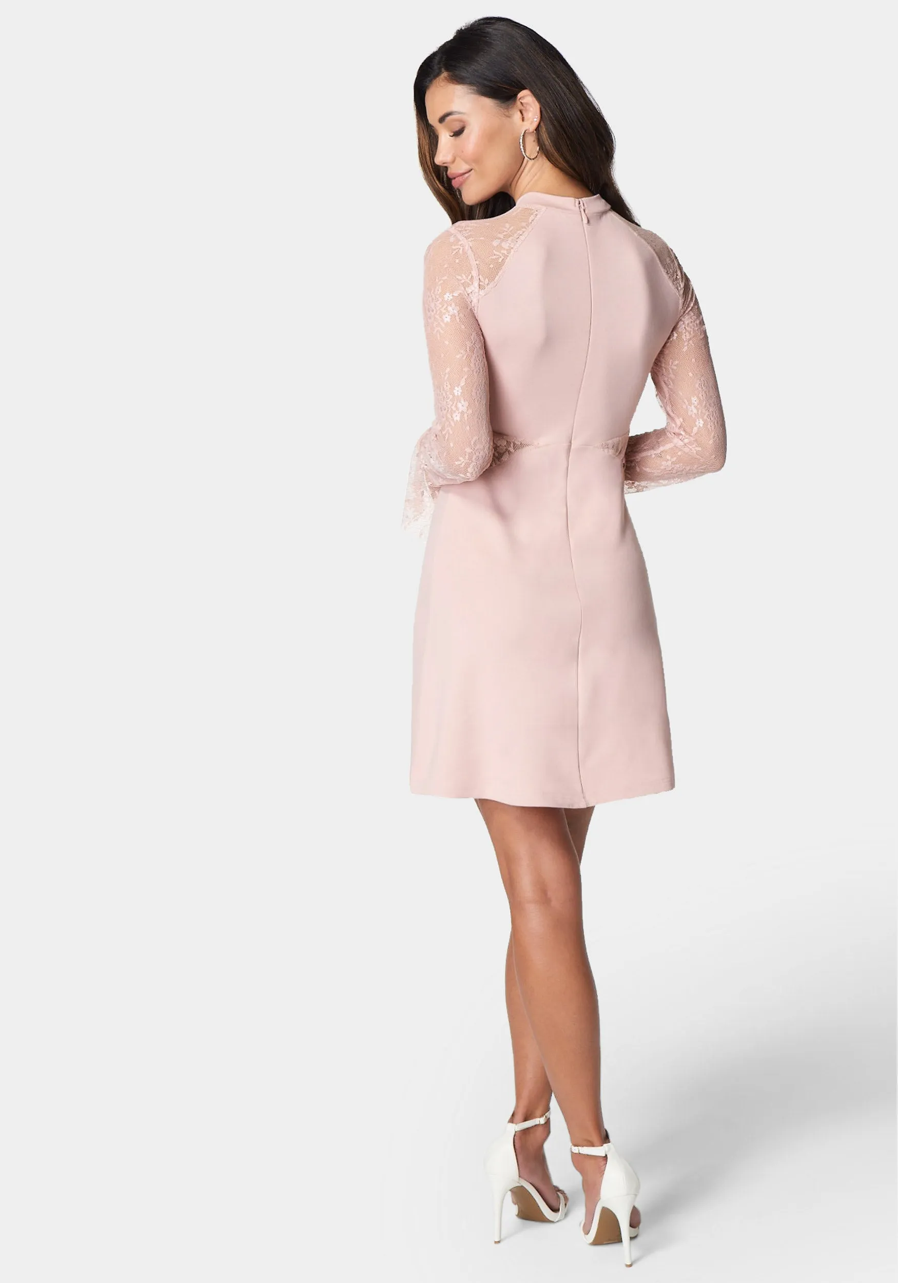 Lace Bell Sleeve Cutout Dress sold by Bebe product image thumbnail 3