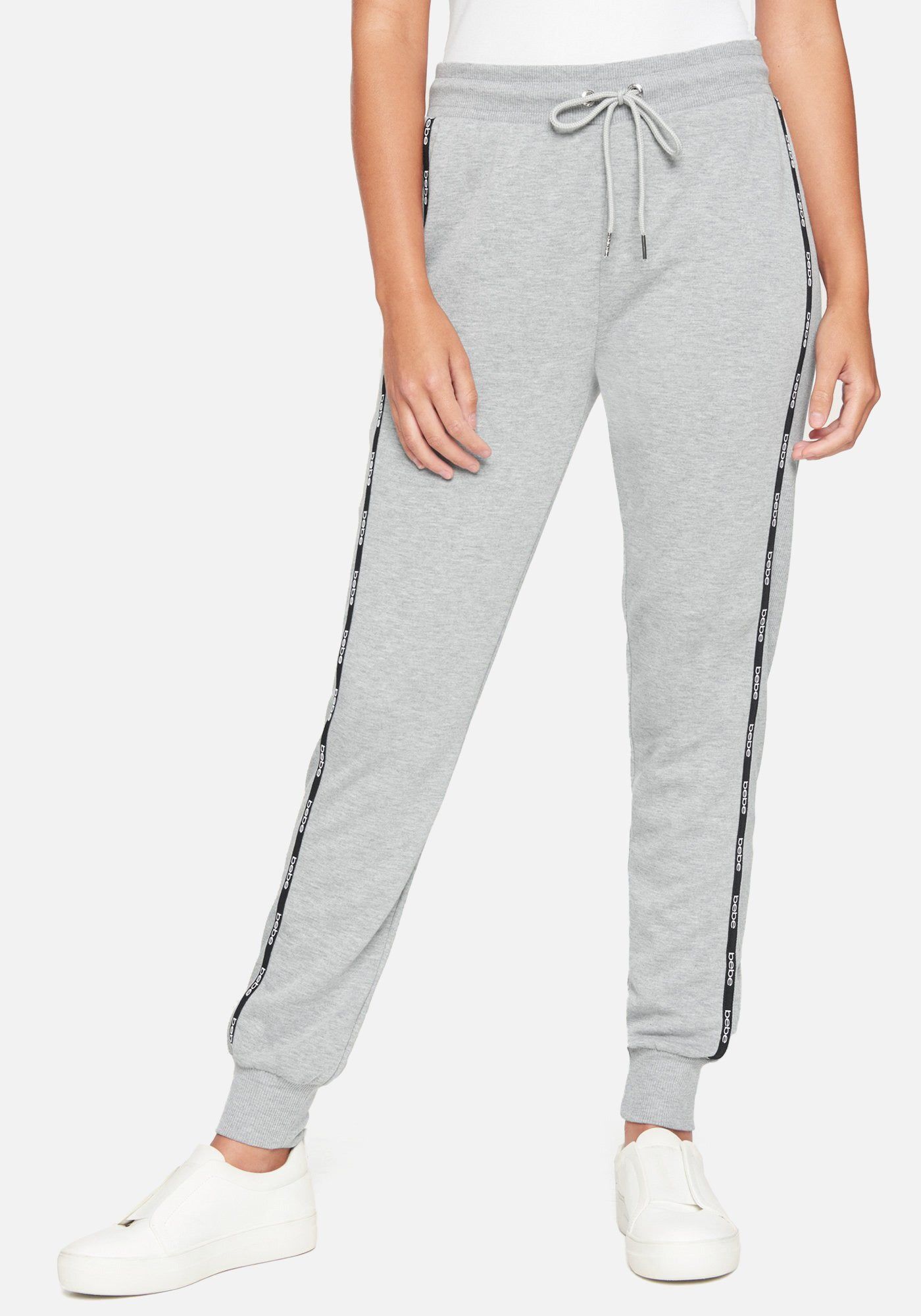 Logo Heathered Jogger Pants sold by Bebe