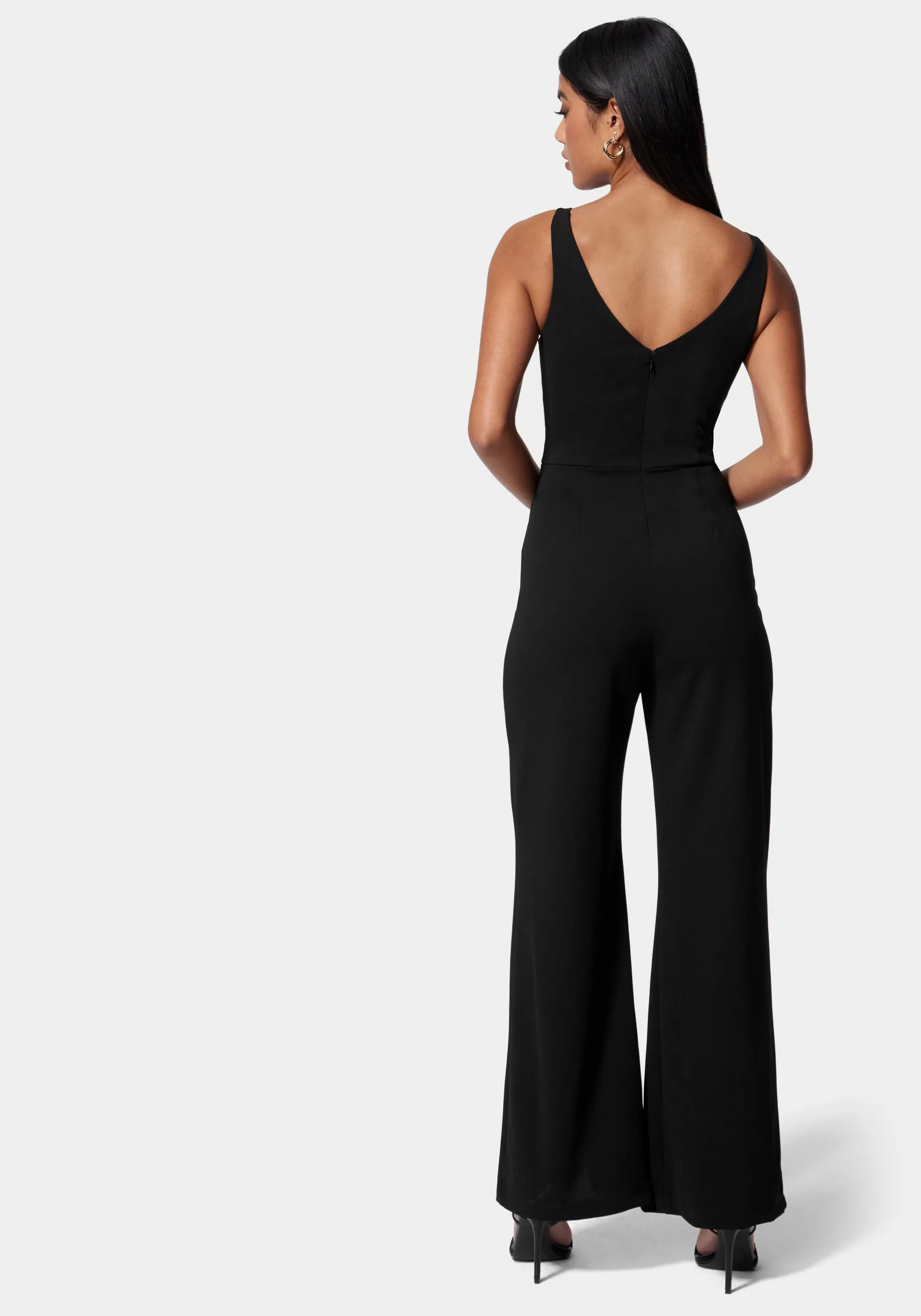 V Neck Open Leg Jumpsuit sold by Bebe product image thumbnail 3