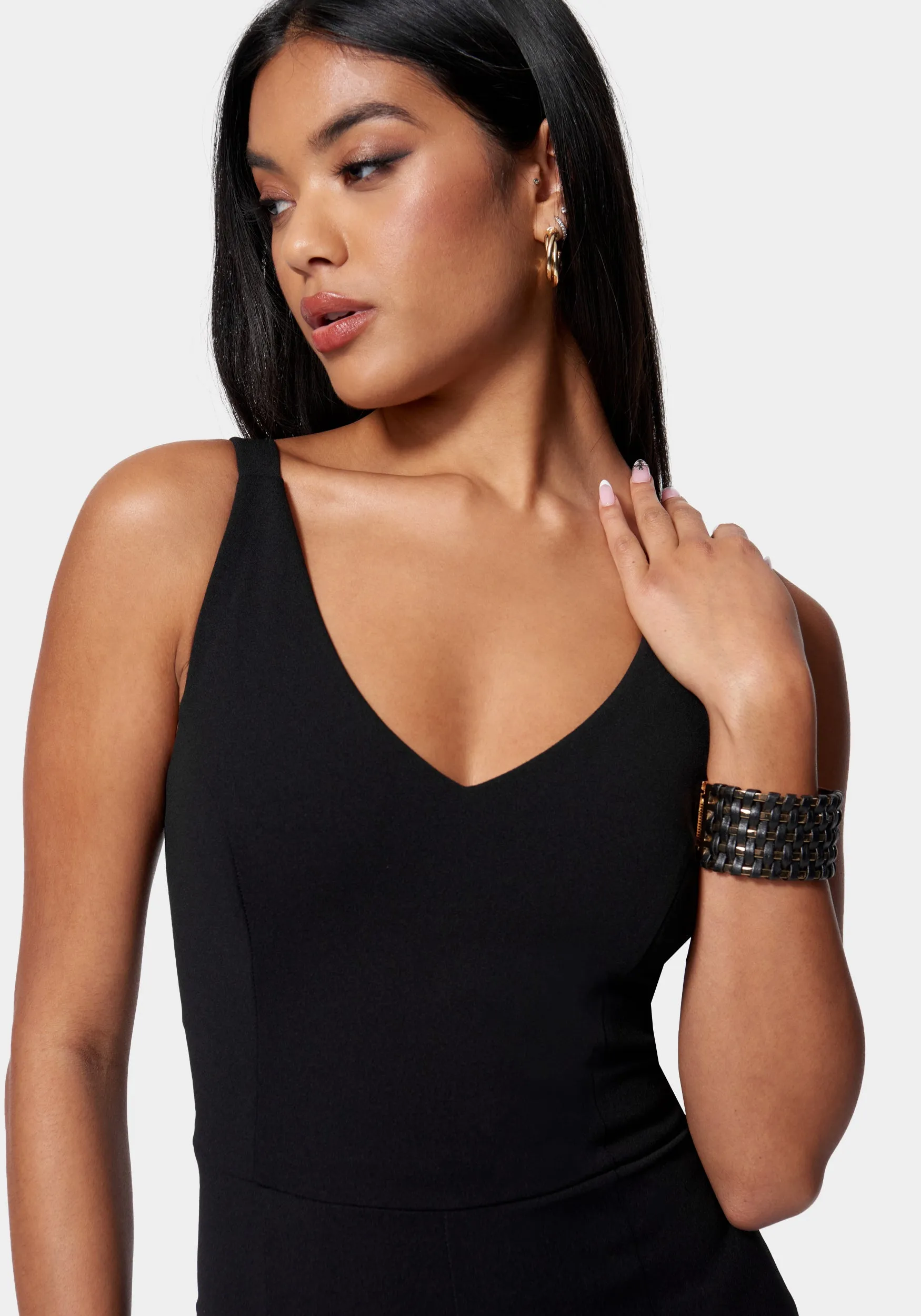 V Neck Open Leg Jumpsuit sold by Bebe product image thumbnail 4