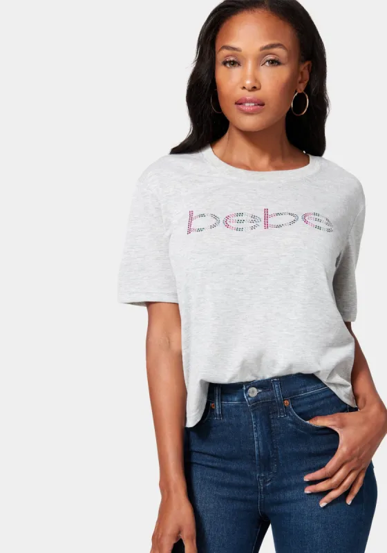 Bebe Logo Nailhead Boxy T Shirt made by Bebe