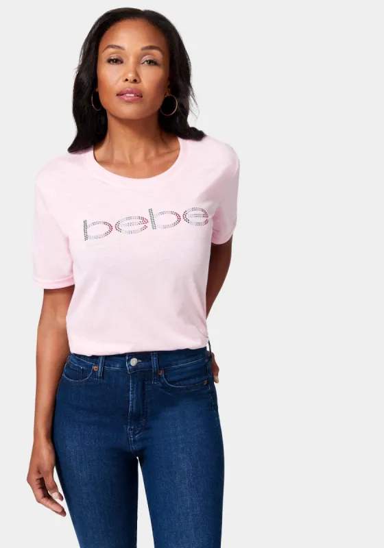 Bebe Logo Nailhead Boxy T Shirt made by Bebe