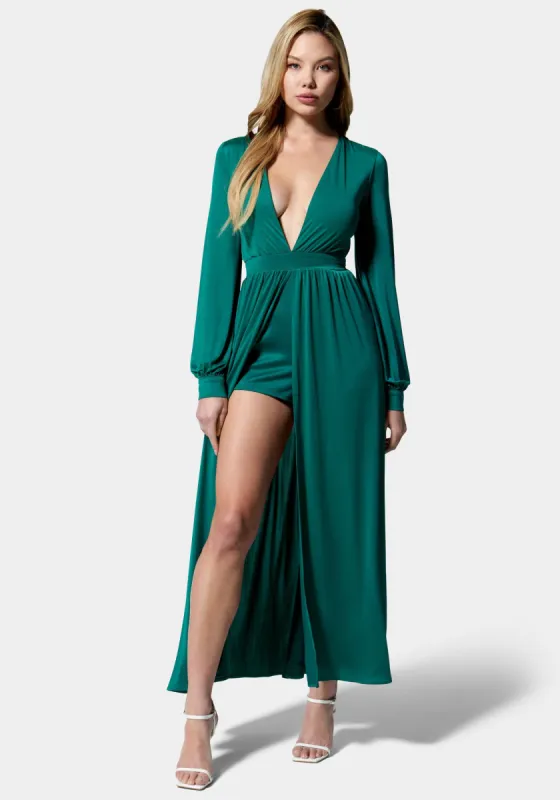 Deep V Solid Maxi Dress sold by Bebe