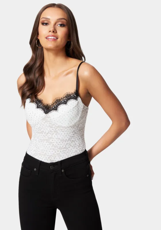 Lace Bustier Bodysuit sold by Bebe