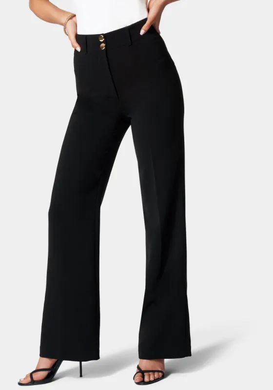 High Waist Double Button Wide Leg Pant sold by Bebe