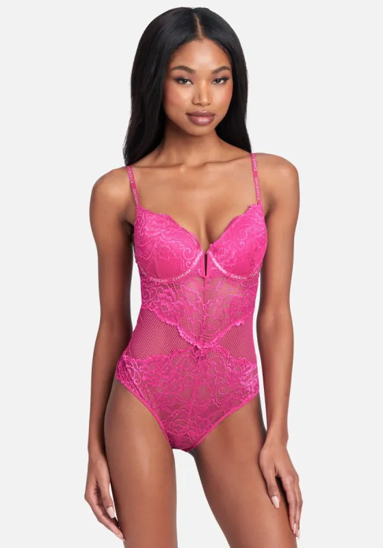 Tag Free Pushup Lace Bodysuit sold by Bebe