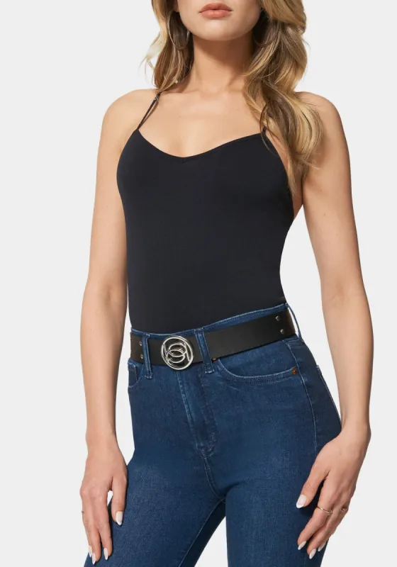 Grommet Detail Vegan Leather Belt sold by Bebe