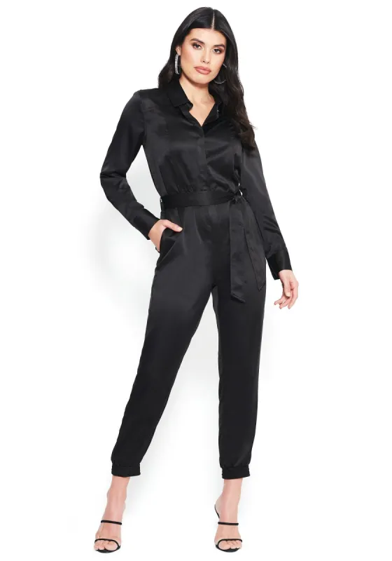 Button Up Jumpsuit sold by Bebe