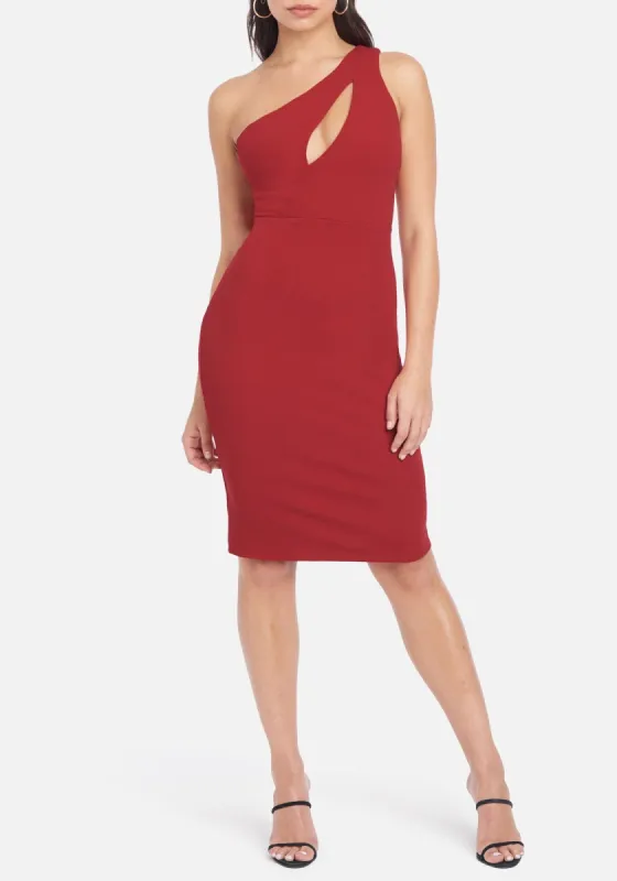 Bodycon One Shoulder Cutout Dress sold by Bebe