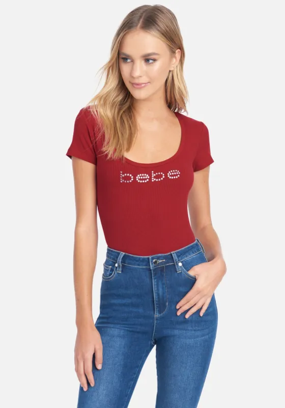 Crystal Logo Round Neck Short Sleeve Tee sold by Bebe