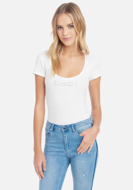 Crystal Logo Round Neck Short Sleeve Tee sold by Bebe