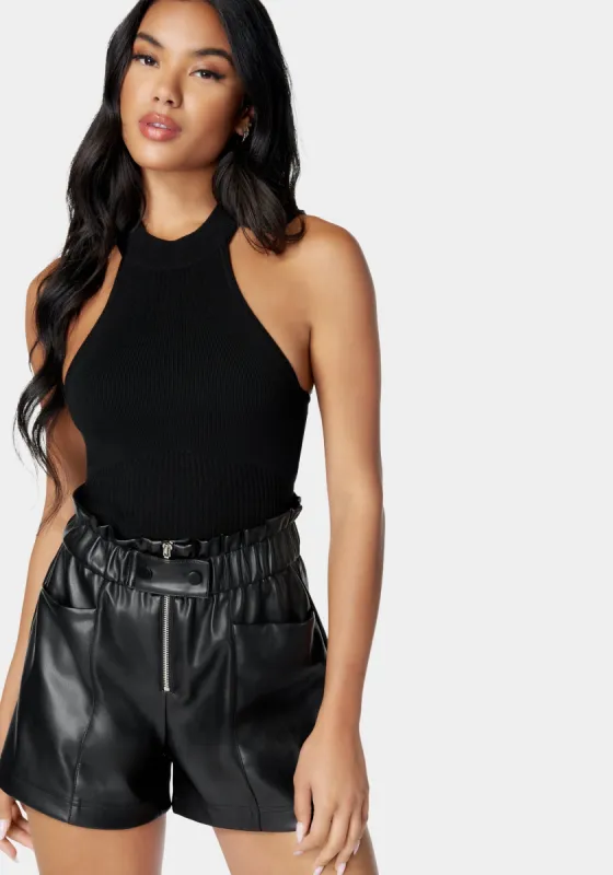 Mock Neck Halter Sweater sold by Bebe