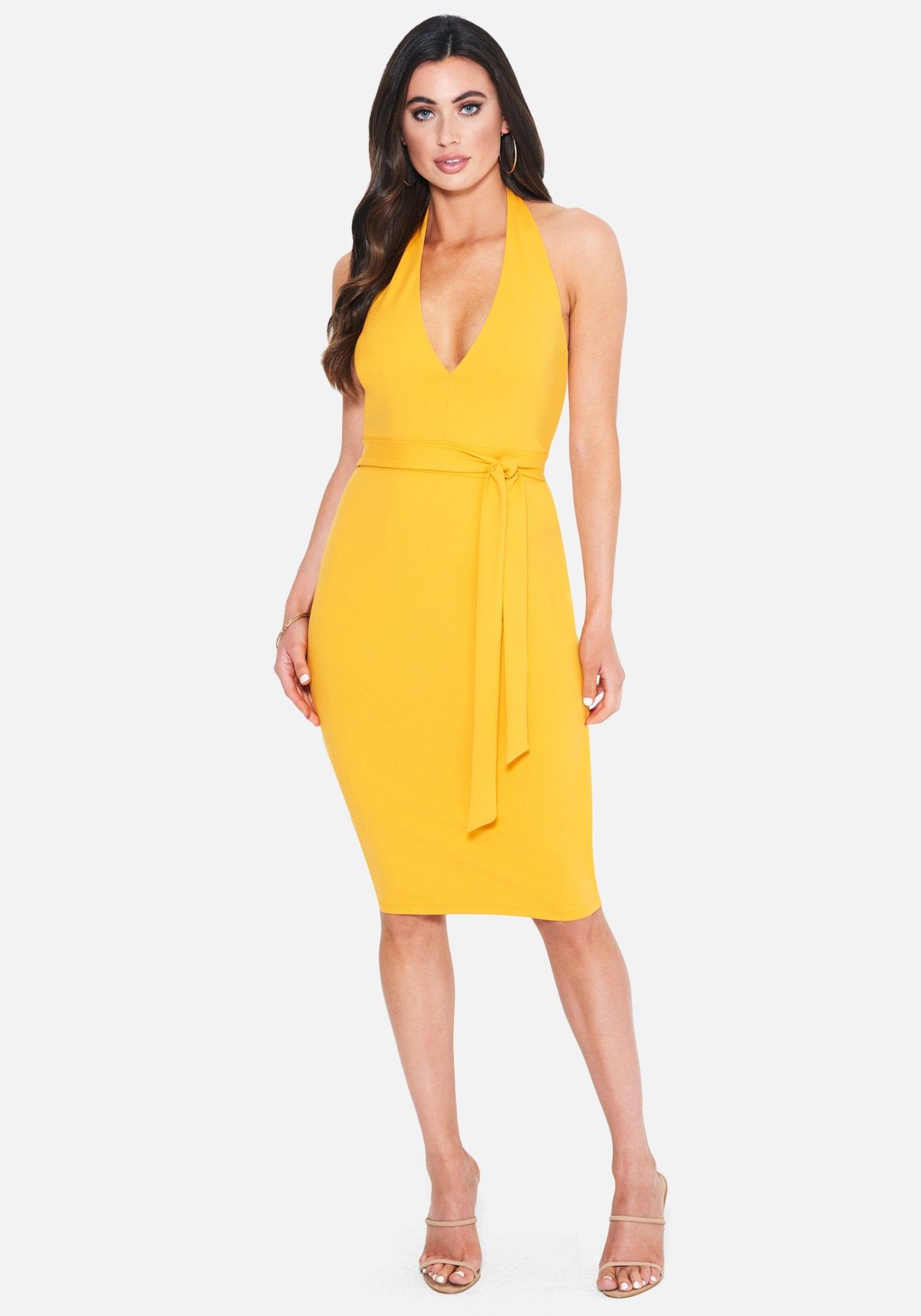 Halter Belted Knit Dress sold by Bebe