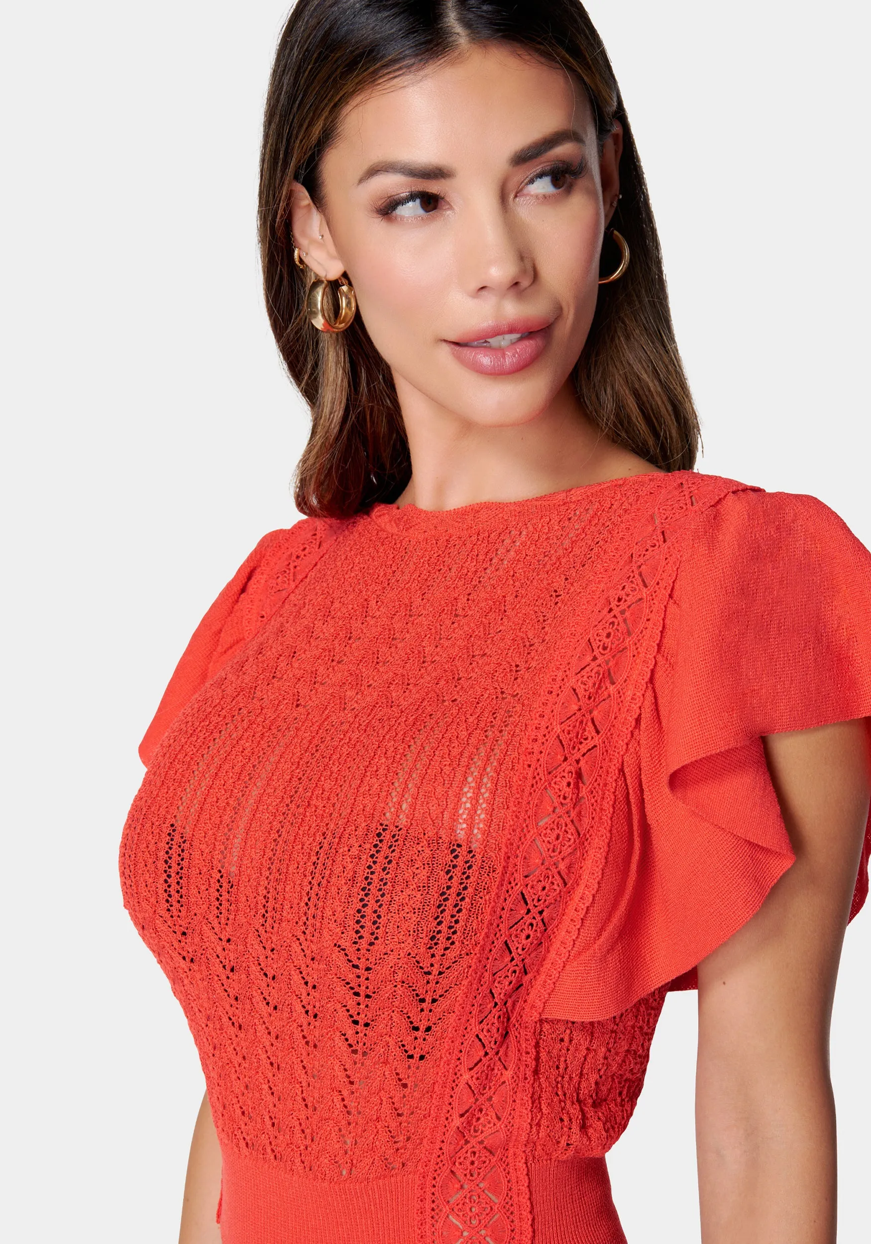 Pointelle Lace Trim Sweater sold by Bebe product image thumbnail 4