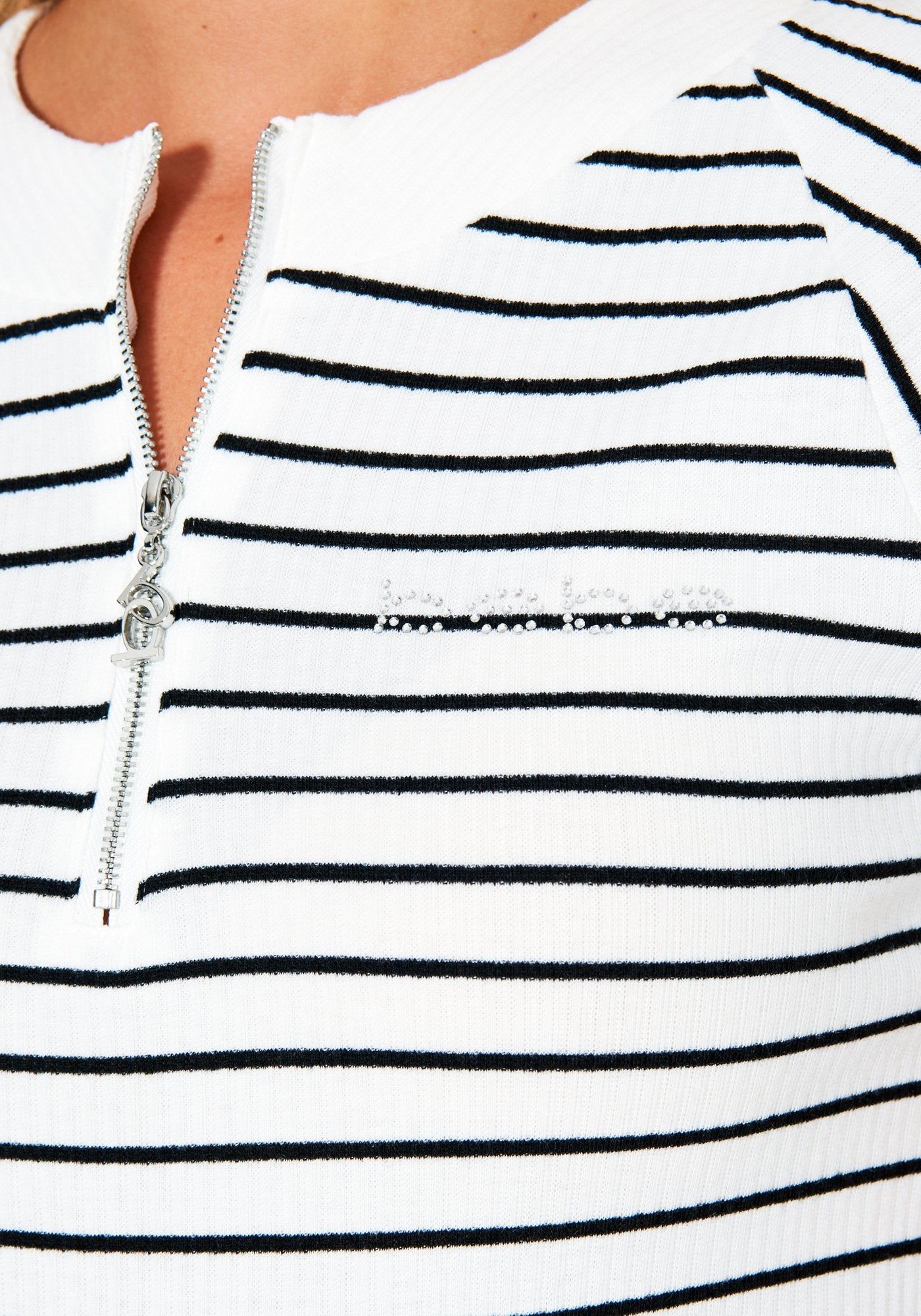 Bebe Logo Stripe ZiP Top sold by Bebe product image thumbnail 3