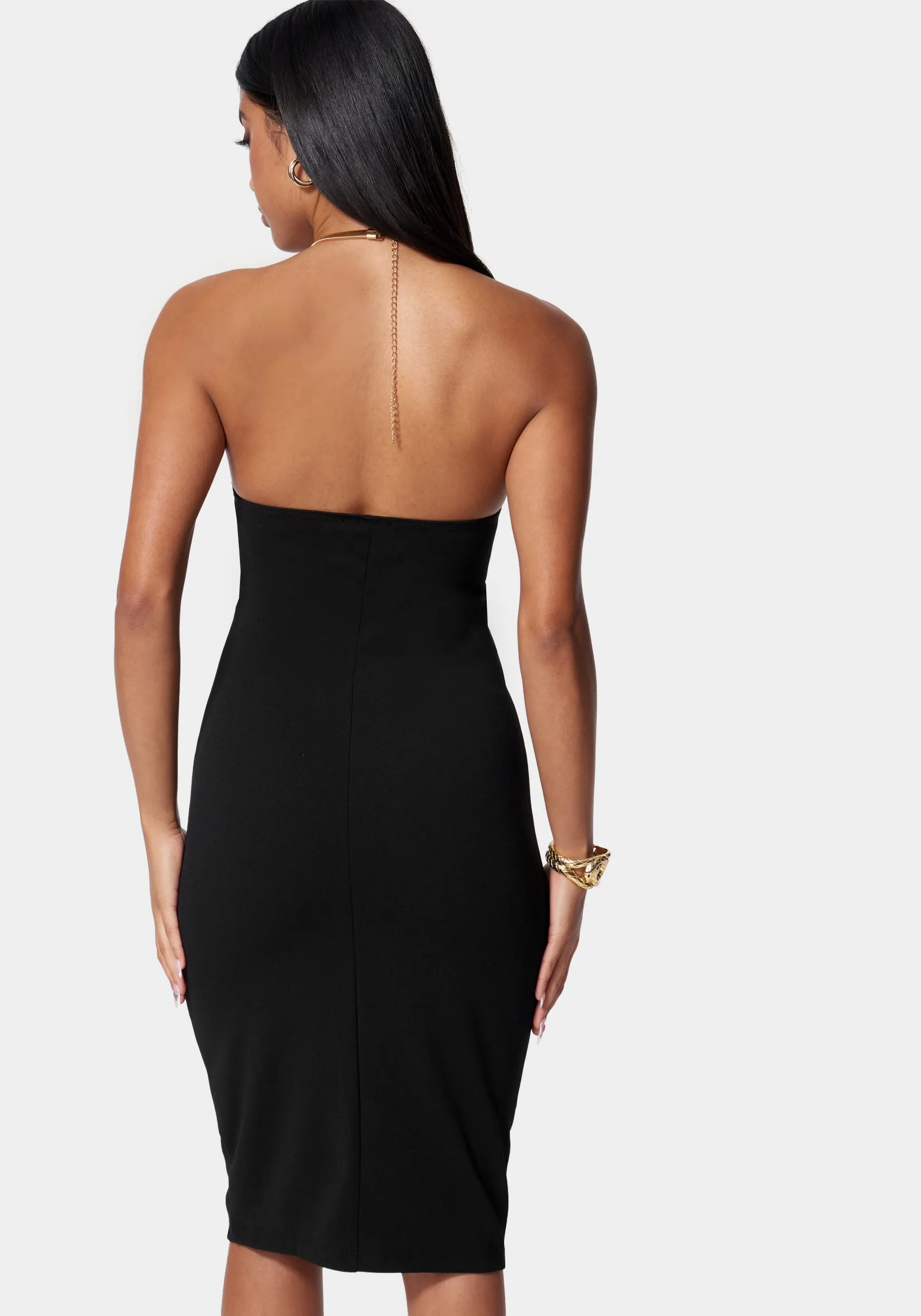 Cut Out Chain Strap Detail Dress sold by Bebe product image thumbnail 3