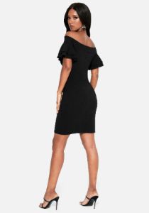 Off Shoulder Flutter Sleeve Dress sold by Bebe