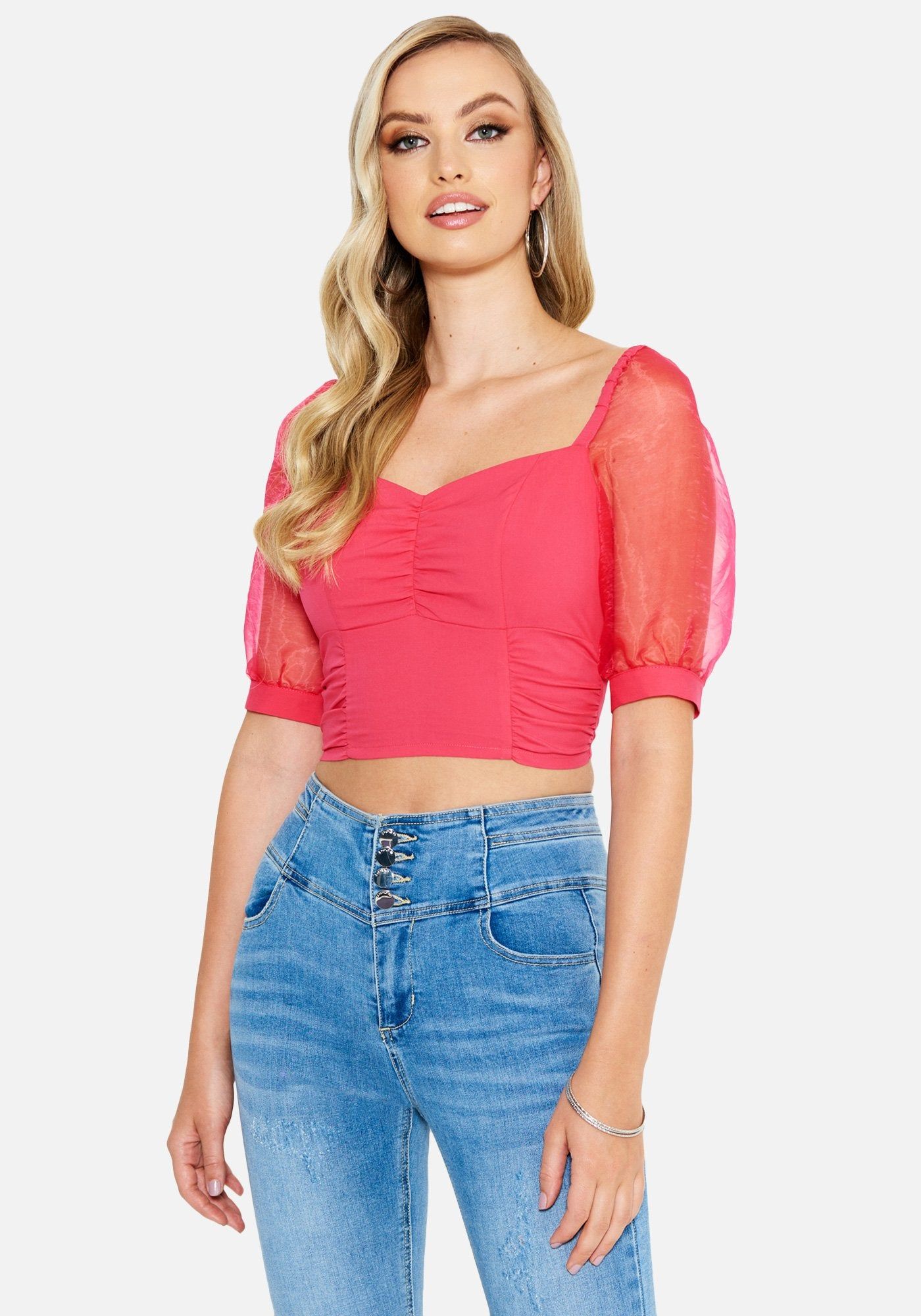 Poplin Organza Top sold by Bebe