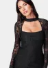 Long Sleeve Lace Mini Dress sold by Bebe