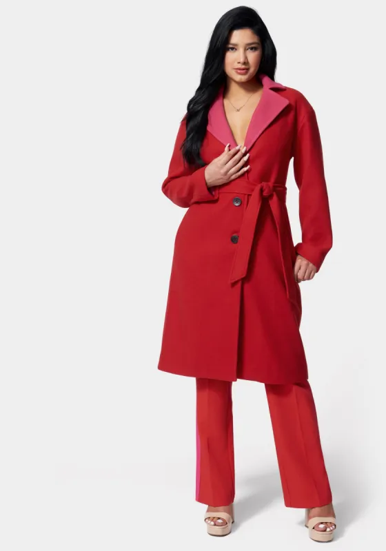 Two-Tone Long Coat sold by Bebe