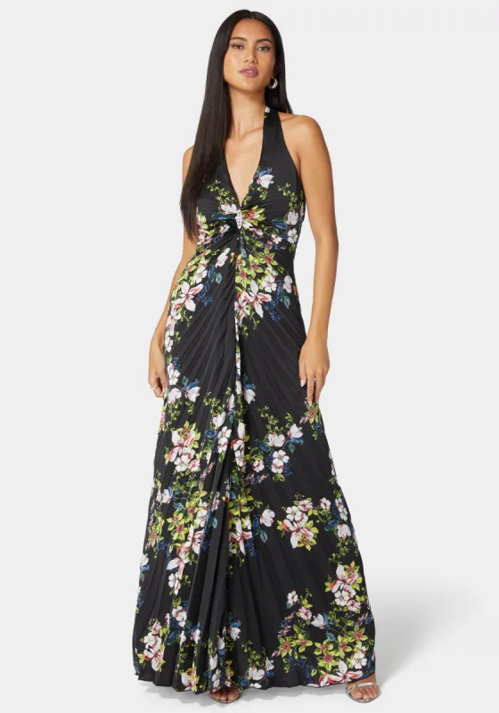 Estelle Pleated Satin Maxi sold by Bebe