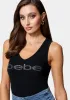 Bebe Logo V-Neck Rib Tank Top sold by Bebe