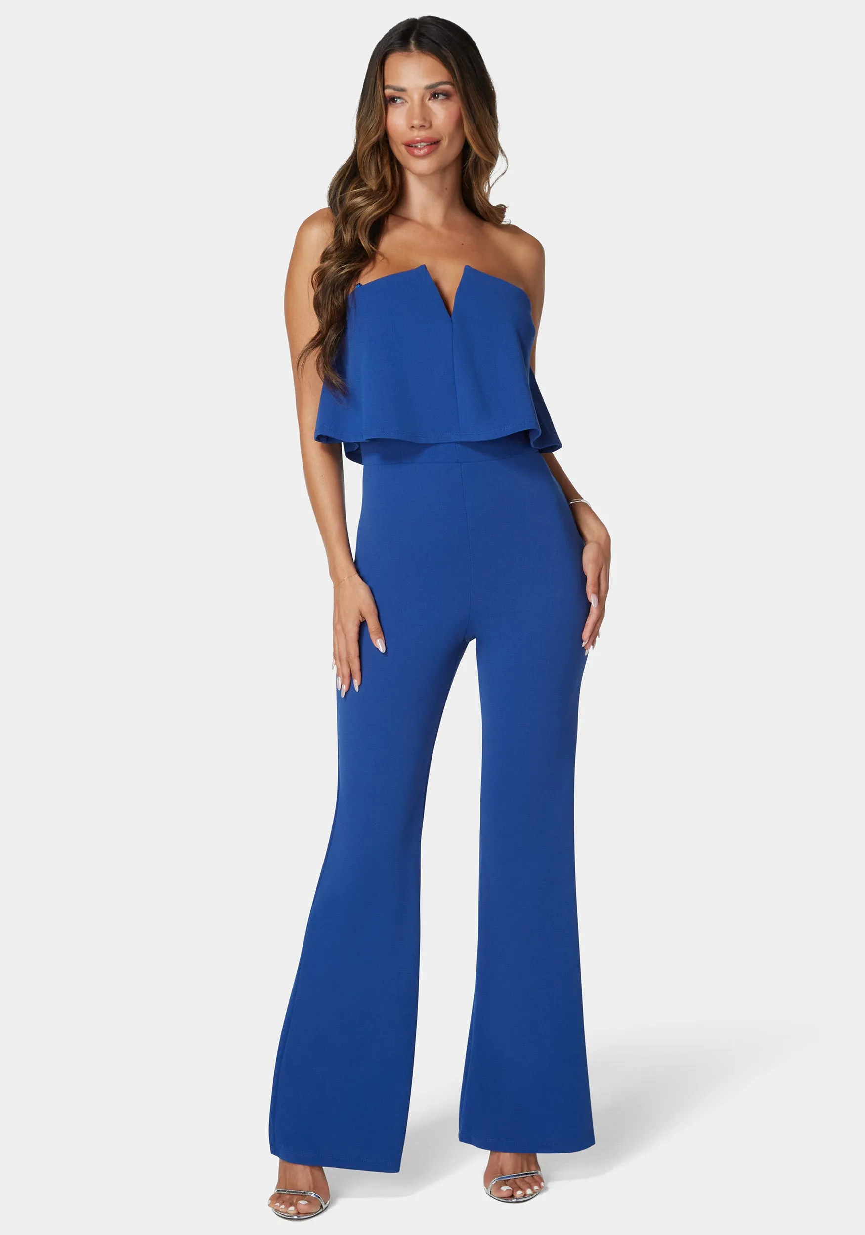 Strapless Overlay Jumpsuit sold by Bebe