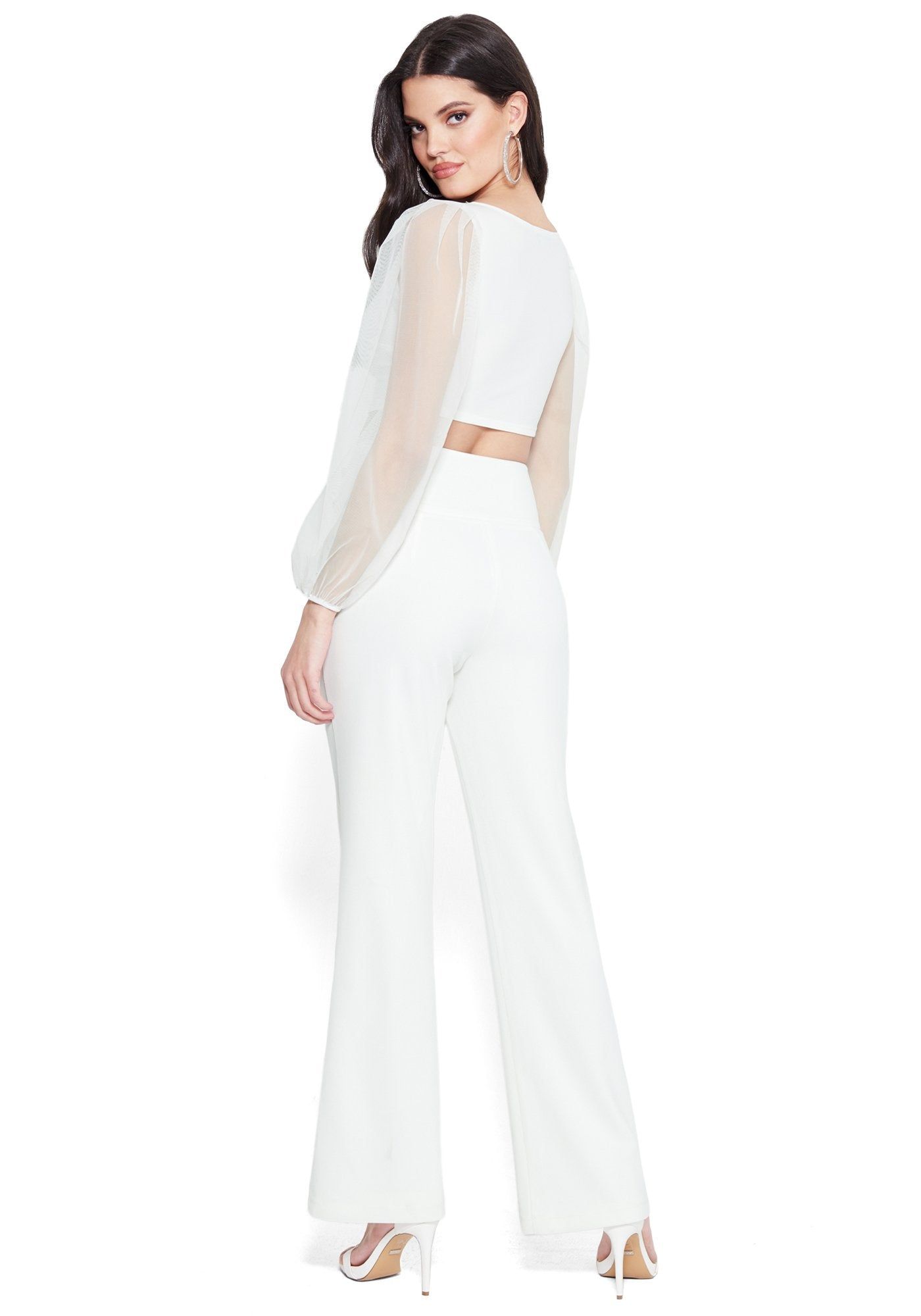 High Waist Wide Leg Button Pant sold by Bebe product image thumbnail 3