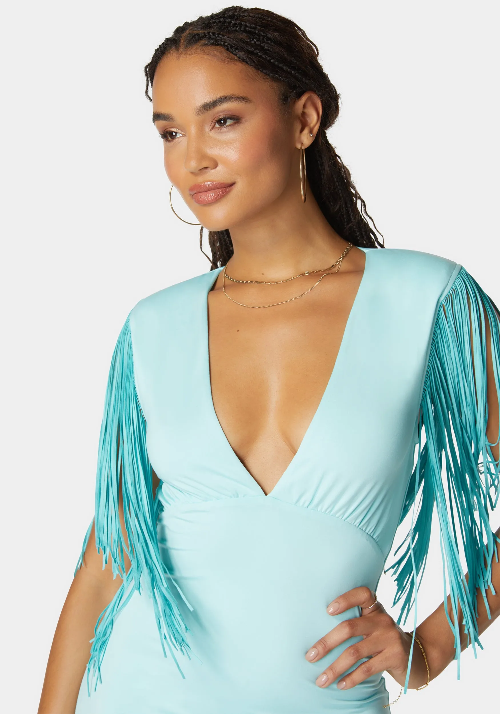Festival Fringe Knit Dress sold by Bebe product image thumbnail 4
