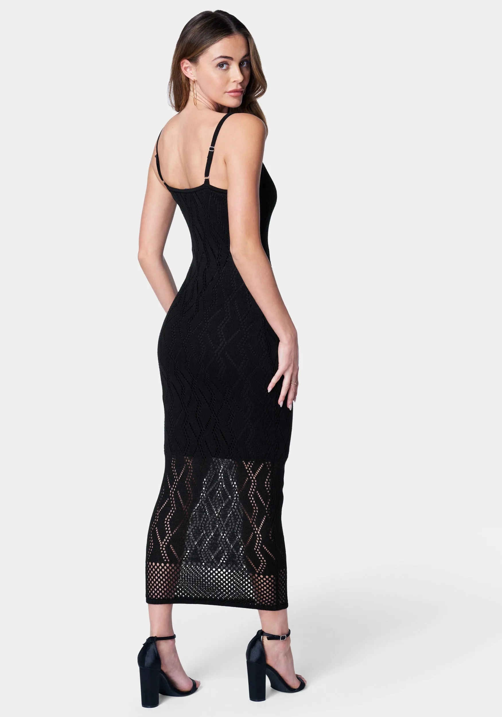 V Neck Midi Crochet Dress sold by Bebe product image thumbnail 3