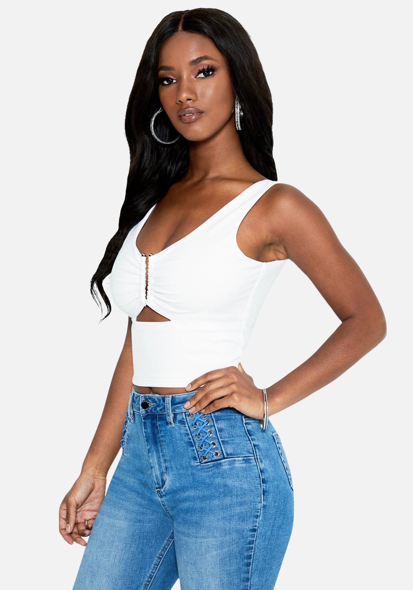 U-Shaped Keyhole Crop Top sold by Bebe product image thumbnail 2
