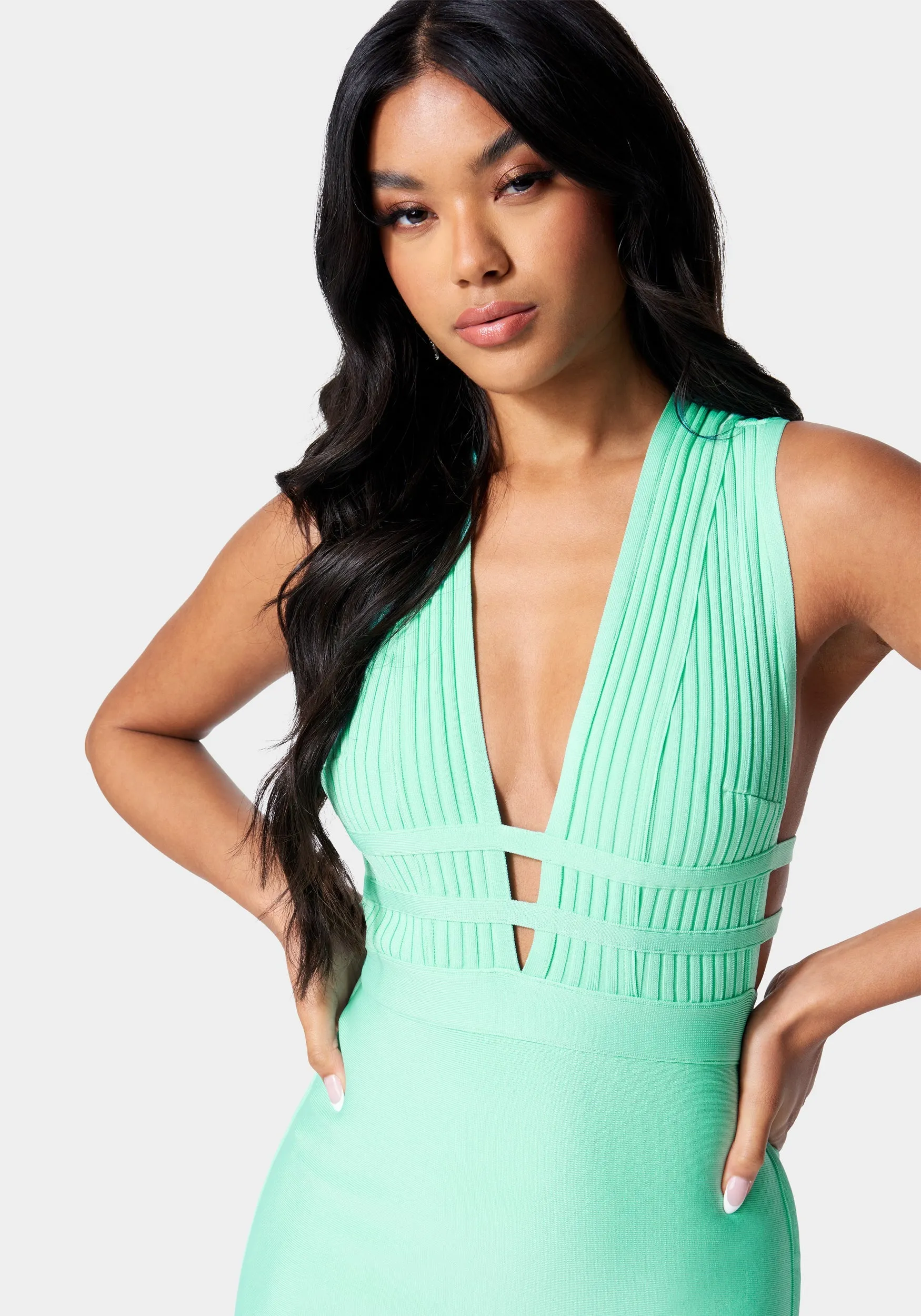 Plunge Neck Bandage Dress sold by Bebe product image thumbnail 4