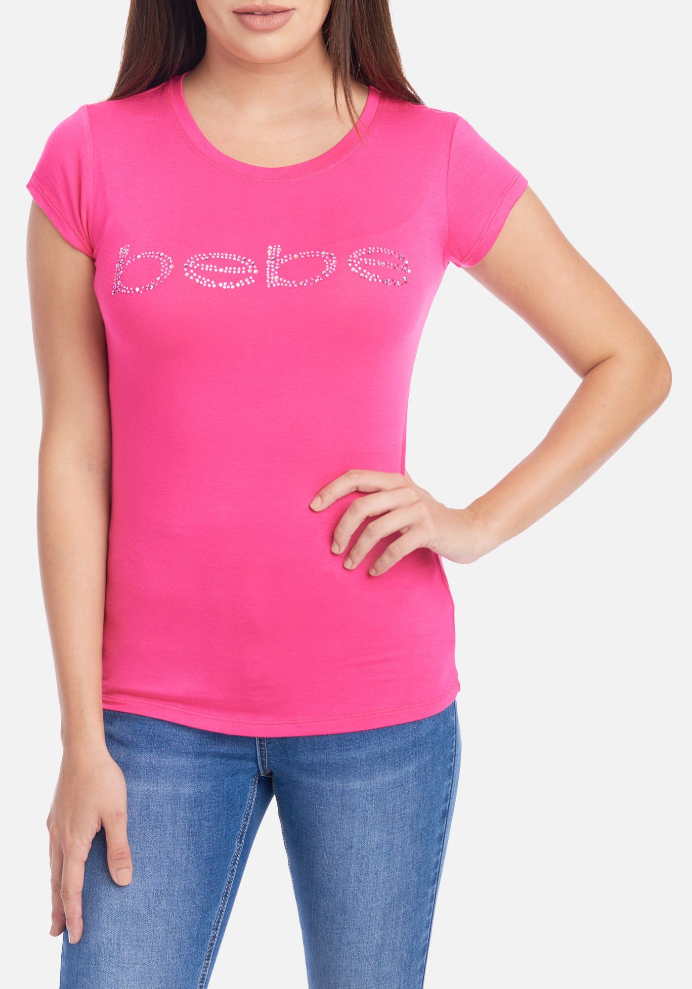 Bebe Logo Multicolor Stud Tee sold by Bebe