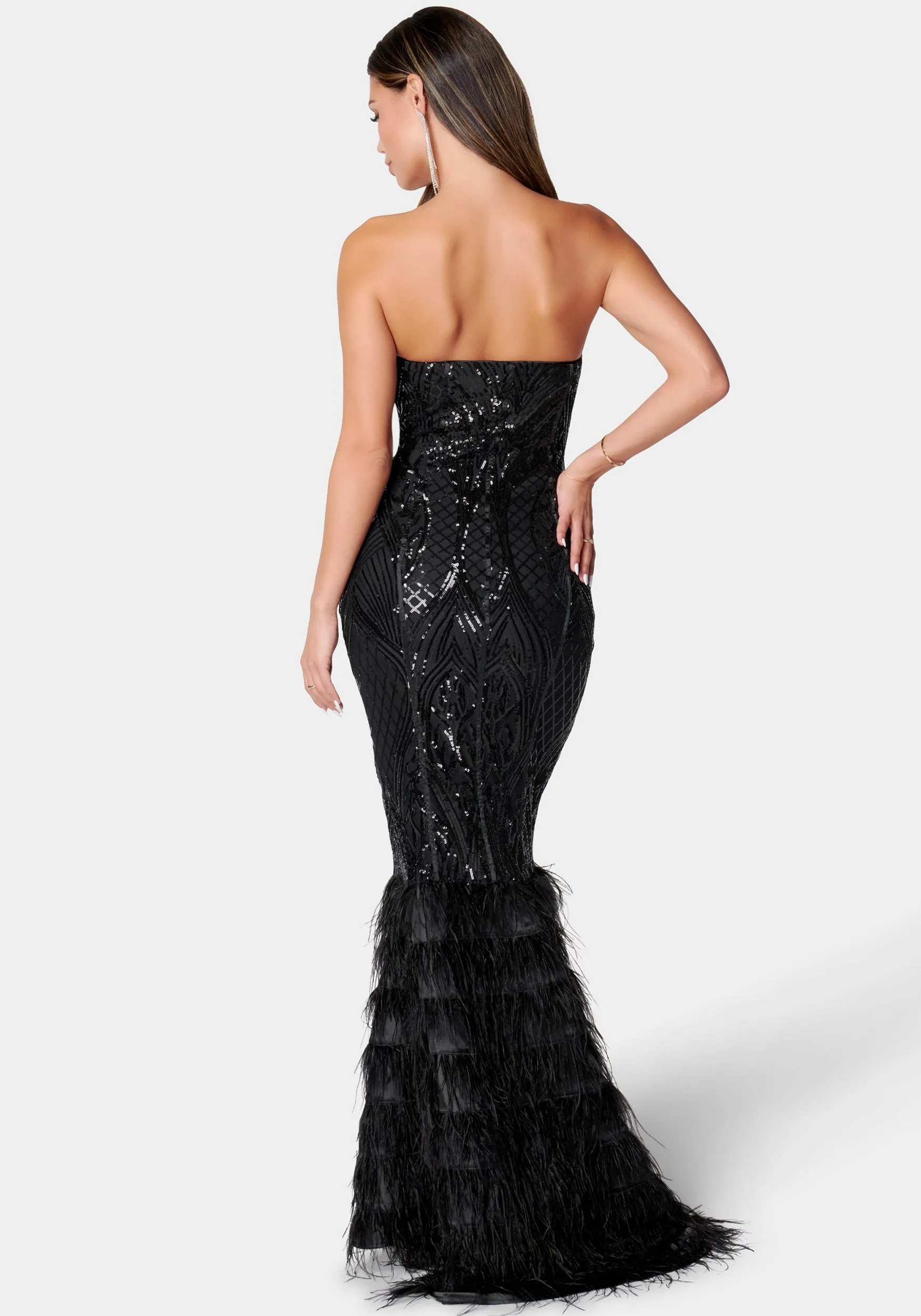 Sequin Feather Gown sold by Bebe product image thumbnail 4