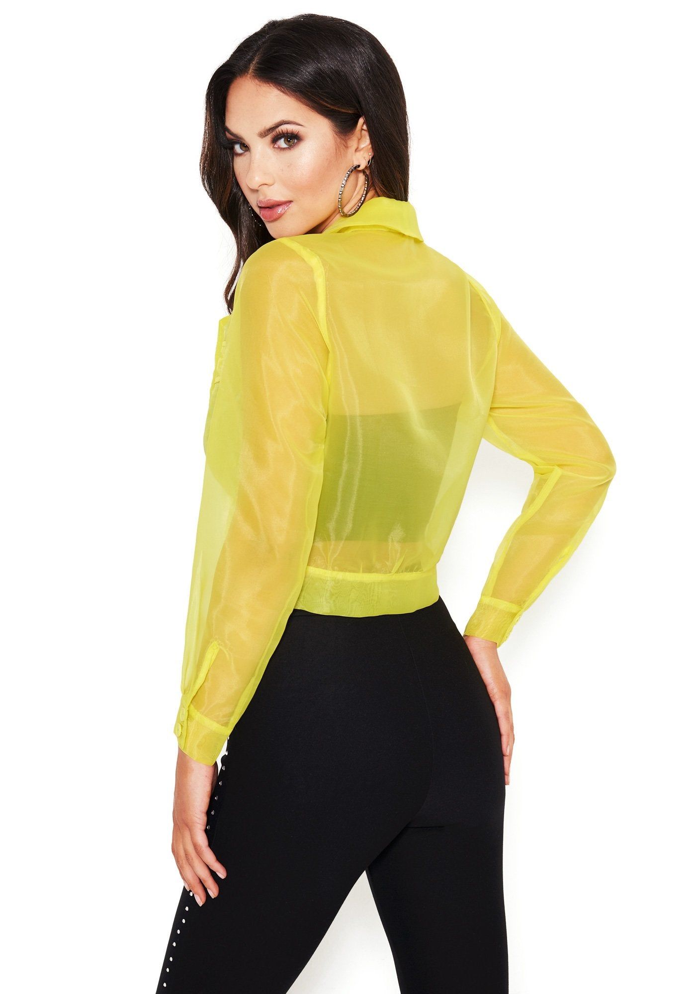 Organza Button Up Crop Jacket sold by Bebe product image thumbnail 3