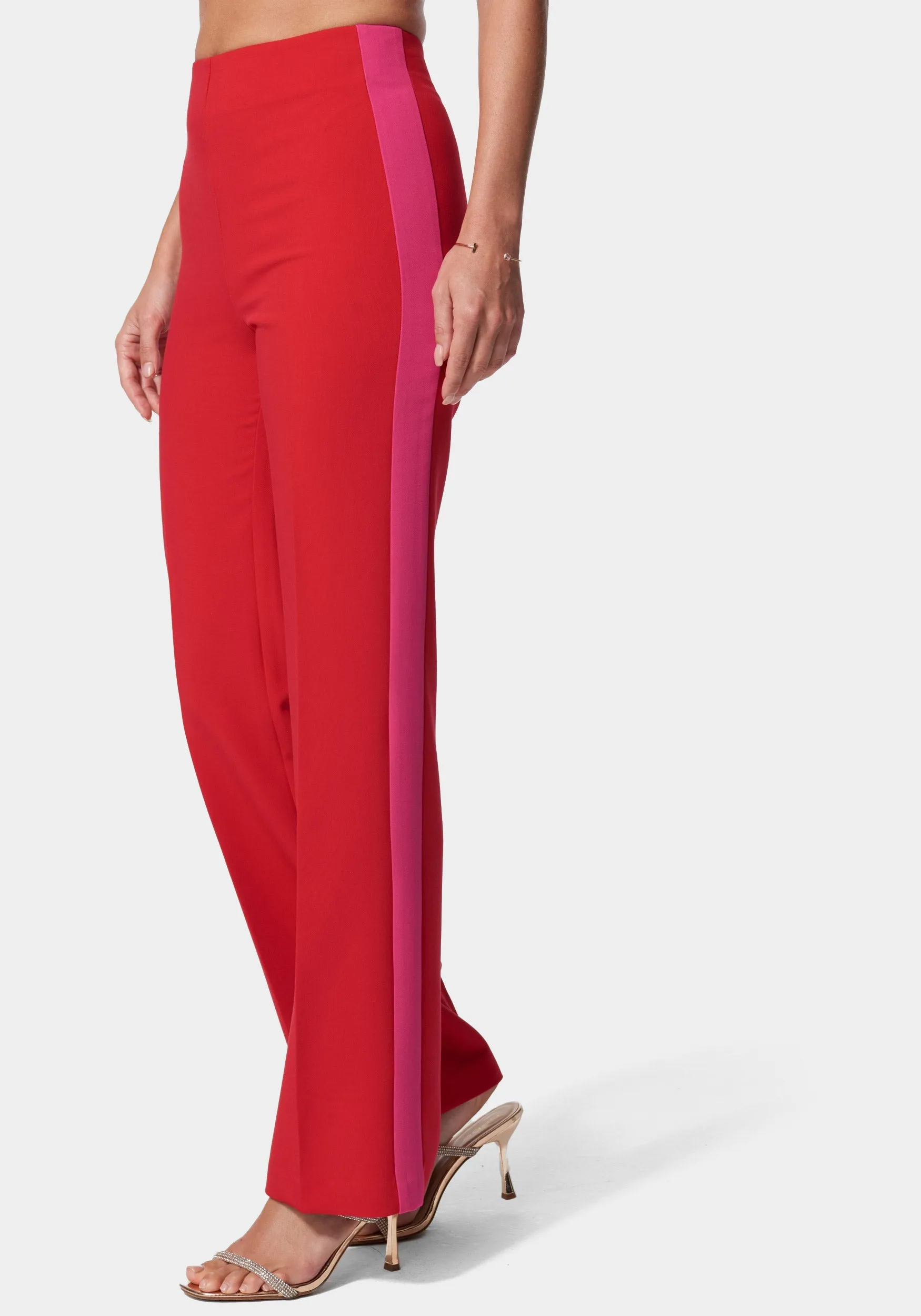 High Waist Wide Leg Contrast Trim Pant sold by Bebe