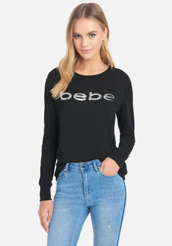 Sequin Bebe Long Sleeve Tee sold by Bebe