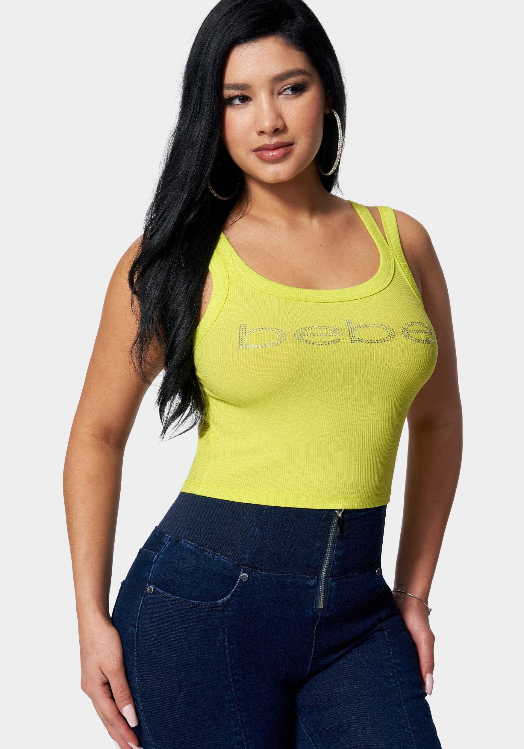Bebe Logo Rib Top sold by Bebe
