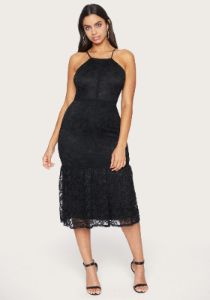 Lace Halter Midi Dress sold by Bebe