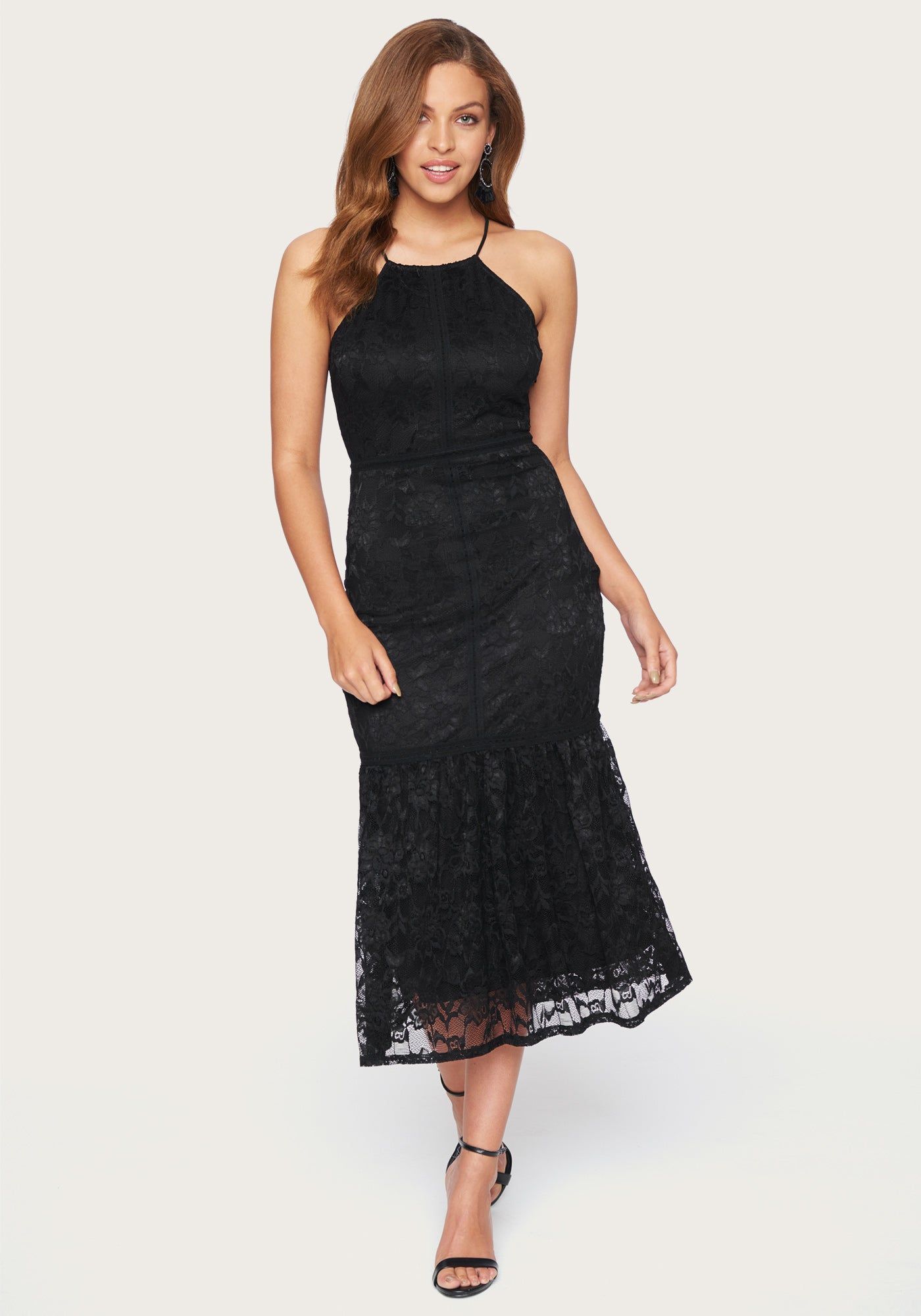 Lace Halter Midi Dress sold by Bebe