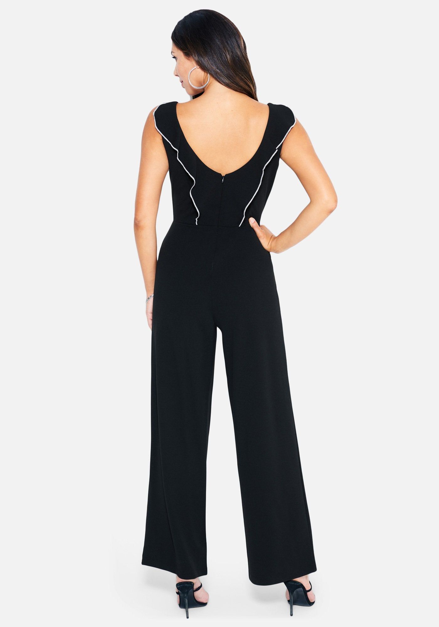 Plunging Ruffle Back Jumpsuit sold by Bebe product image thumbnail 3