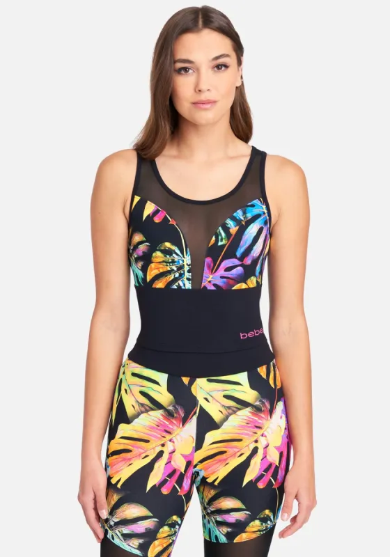 Bebe Logo Neon Tropic Print Top sold by Bebe
