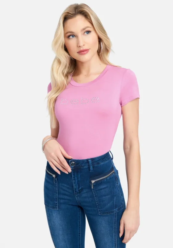 Crystal Logo Short Sleeve Tee sold by Bebe