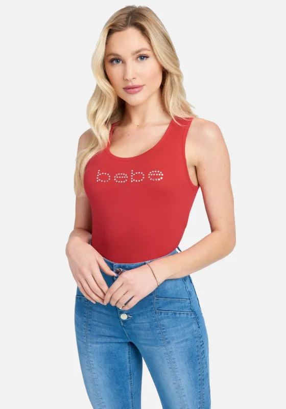 Crystal Logo Jersey Tank Top sold by Bebe