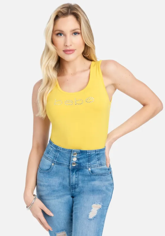 Crystal Logo Jersey Tank Top sold by Bebe