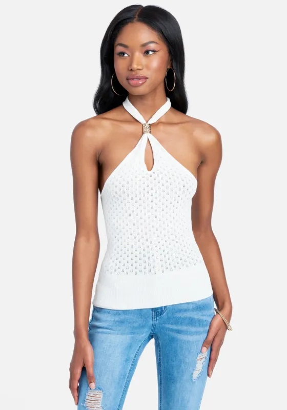 Halter Pointelle Top sold by Bebe