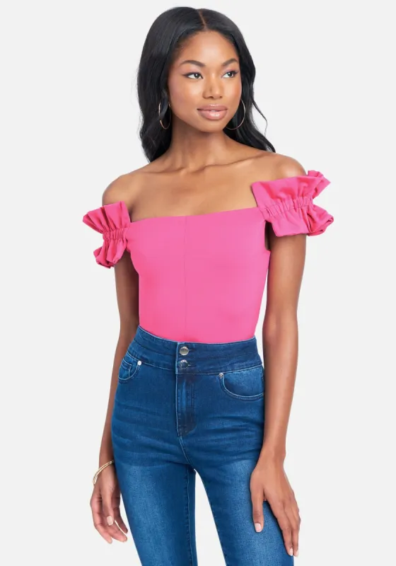 Off Shoulder Ruched Sleeves sold by Bebe
