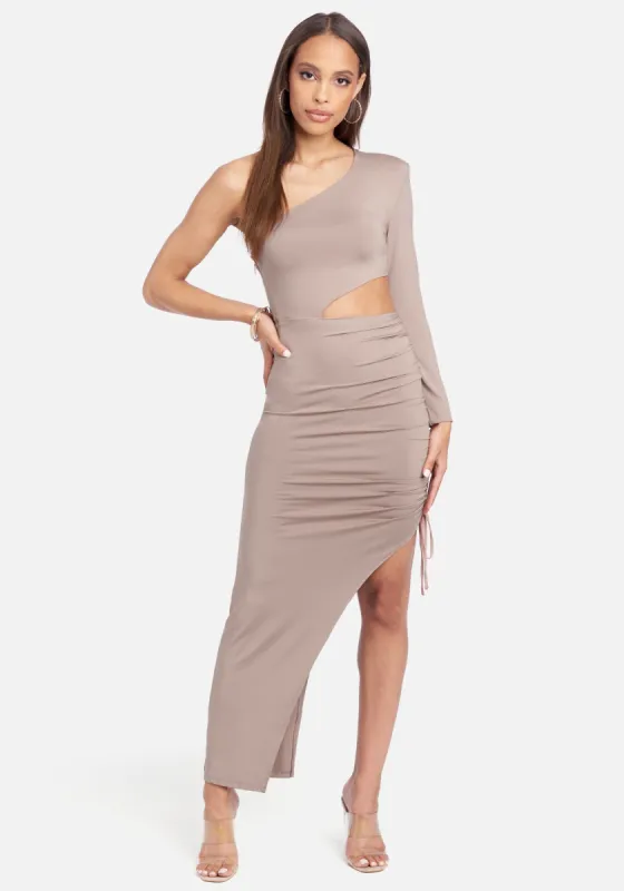 One Shoulder Cutout Maxi Dress sold by Bebe