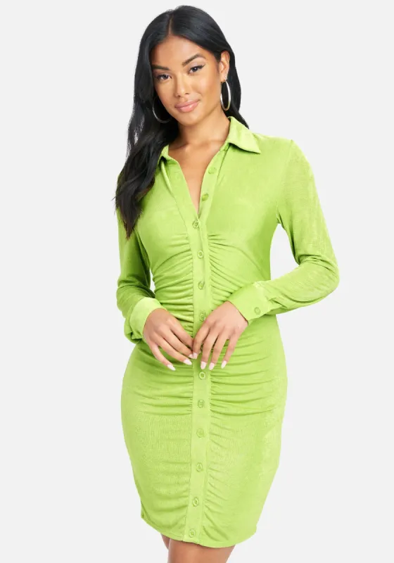 Shirred Front Polo Dress sold by Bebe